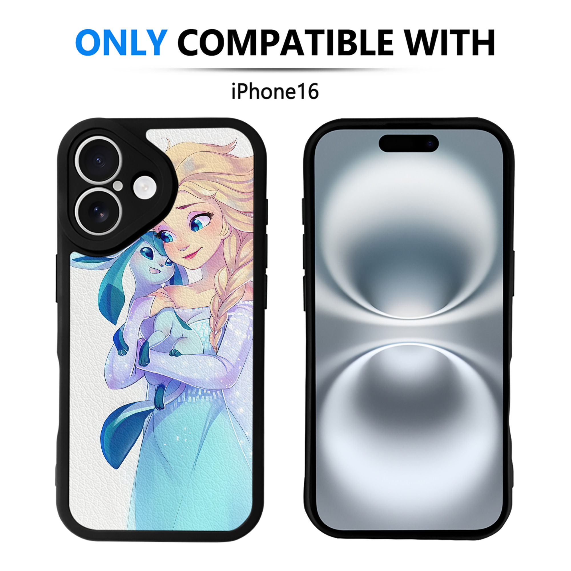 （画像用） アナと雪の女王 アンナ エルサ Frozen Anna Elsa 【iPhone 16シリーズ対応】シリコンスマホケース（レザー調） 材質：シリコン